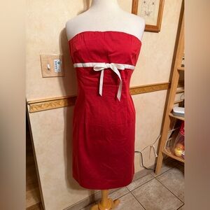 Ruth Strapless Red Tie-Accent Dress size 6